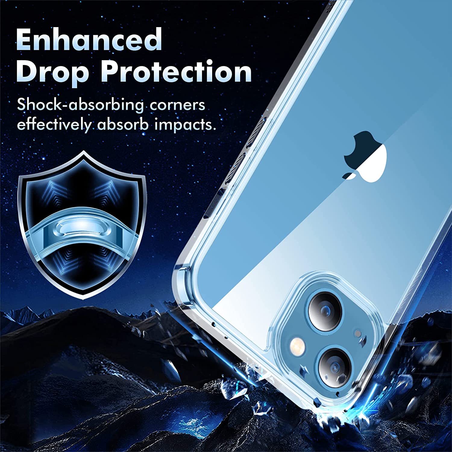 Husa telefon, Policarbonat/Poliuretan, Compatibil cu iPhone 14 Plus Transparent