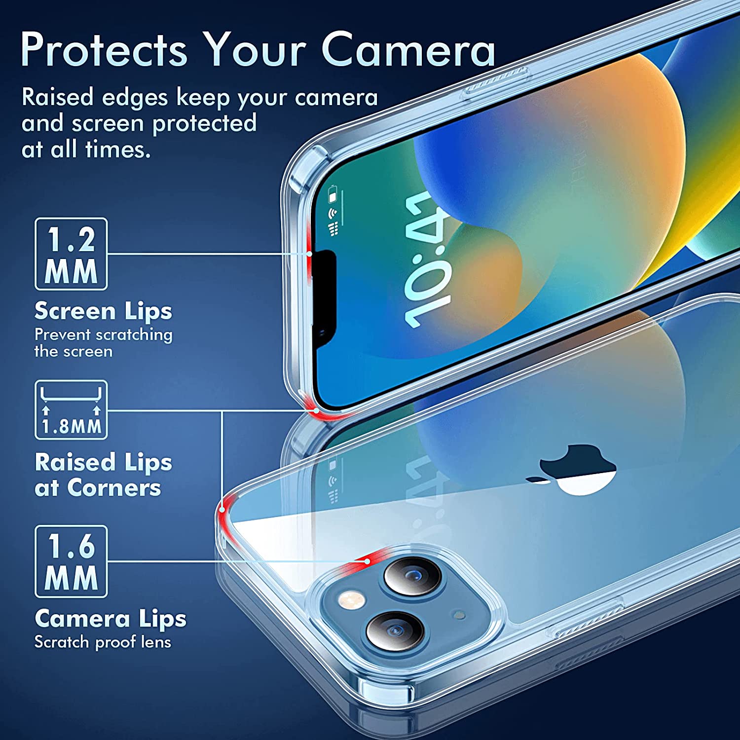 Husa telefon, Policarbonat/Poliuretan, Compatibil cu iPhone 14 Plus Transparent