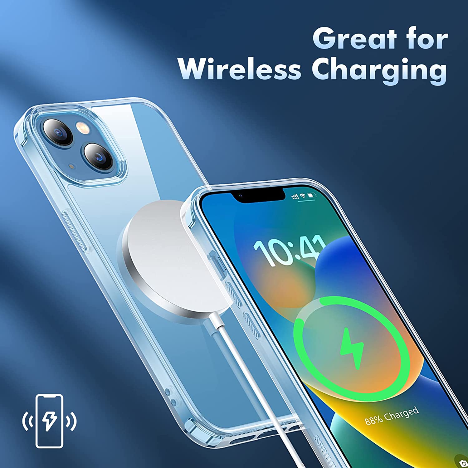 Husa telefon, Policarbonat/Poliuretan, Compatibil cu iPhone 14 Plus Transparent