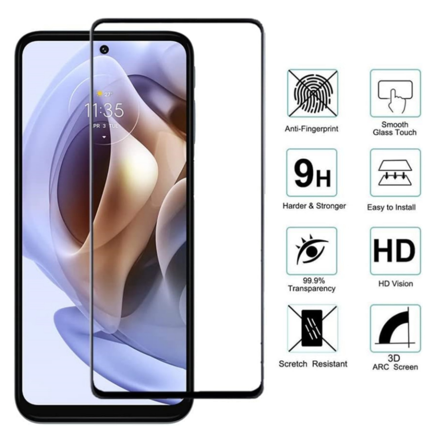 Set 3 Folie de protectie ecran exterior din sticla pentru Motorola Moto E13, Ultra HD, Anti Zgarieturi, Anti Socuri, Vanaxalife®