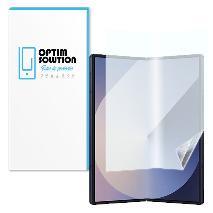 Folie Hydrogel Regenerabil Matte pentru Samsung Galaxy Z Fold6, OPTIM SOLUTION, Fold 6, High Sensitivity, Textura Mata, UHD Clarity, NoReflexion, Shock Absorption, Flexible Hydro-Crystal, Elite Class Protection, Transparenta