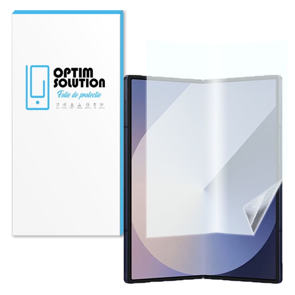 Folie Hydrogel Regenerabil Matte pentru Samsung Galaxy Z Fold6, OPTIM SOLUTION, Fold 6, High Sensitivity, Textura Mata, UHD Clarity, NoReflexion, Shock Absorption, Flexible Hydro-Crystal, Elite Class Protection, Transparenta