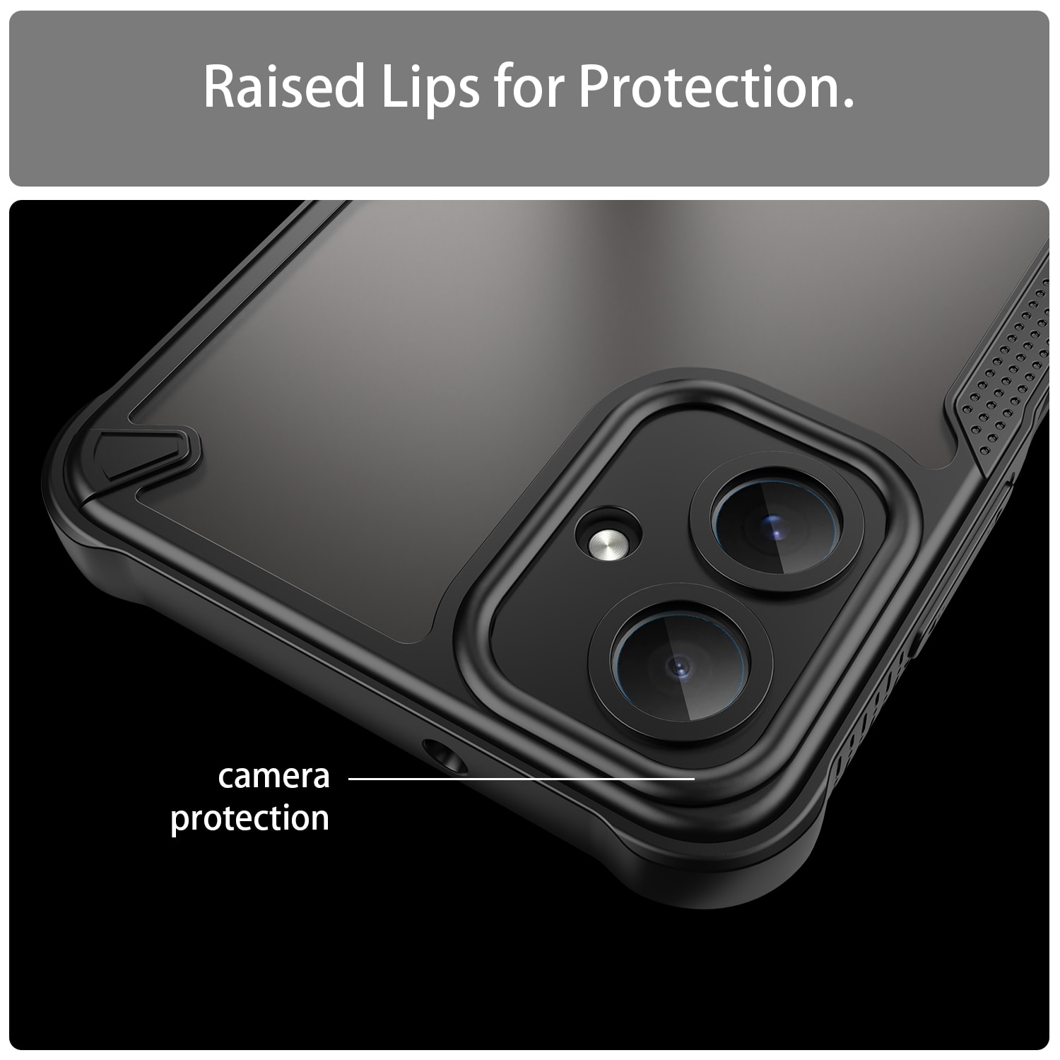 Husa telefon, pentru Samsung Galaxy A06 4G Armor of Brushed Comfortable Oil Waterproof TPU+PC Soft Semi-translucentmatte Feel, Negru | Transparent