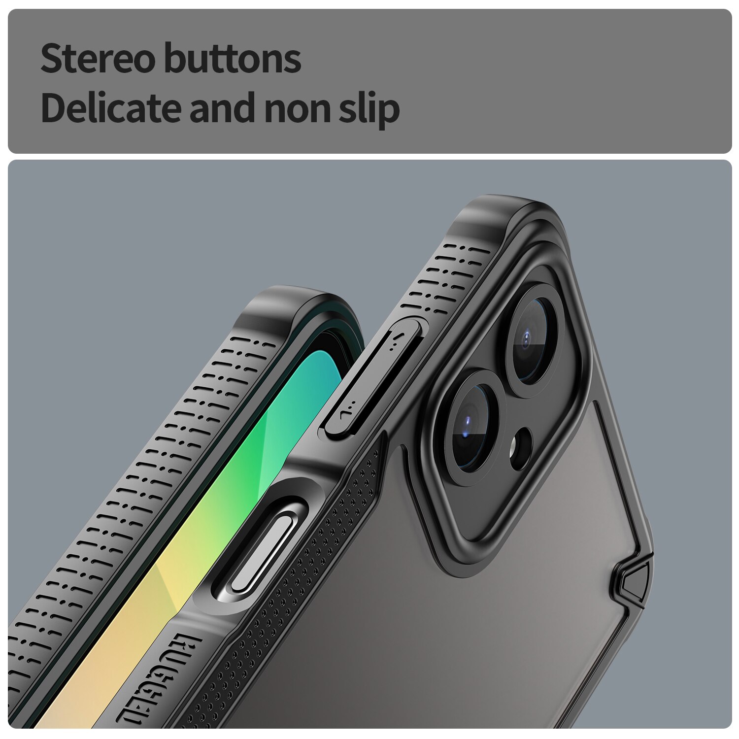 Husa telefon, pentru Samsung Galaxy A06 4G Armor of Brushed Comfortable Oil Waterproof TPU+PC Soft Semi-translucentmatte Feel, Negru | Transparent