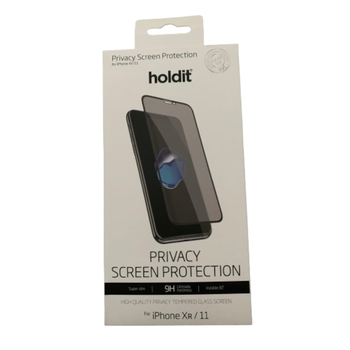 Folie din Sticla Securizata Full Privacy pentru - iPhone 11 / XR 9H, Sticla 0.3 mm, Premium Holdit
