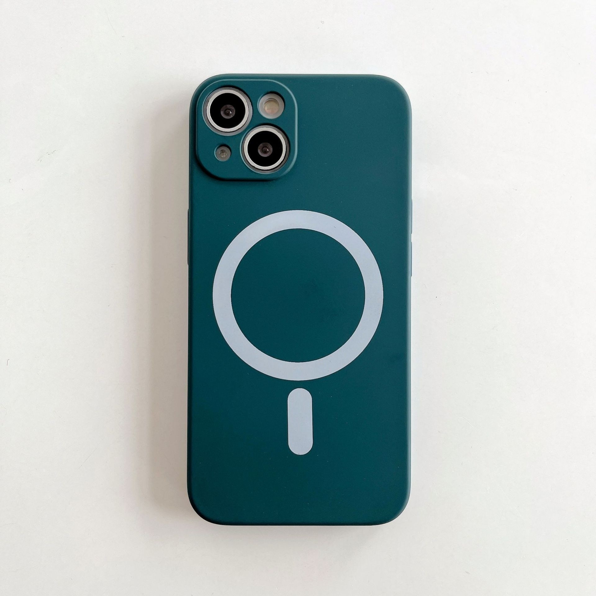 Husa MagSafe pentru Apple iPhone 14 Pro Max, Silicon, Protectie pentru camera, Magnetica, Incarcare Wireless, Flippy, Verde