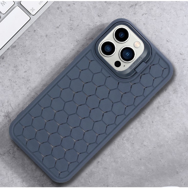 Husa de Protectie TPU, Flippy, pentru Apple iPhone 14 Pro Max, 3D Cube, cu Inel, Protectie Camera, Antisoc, Antizgariere, Antialunecare, Acoperire Completa, Albastru