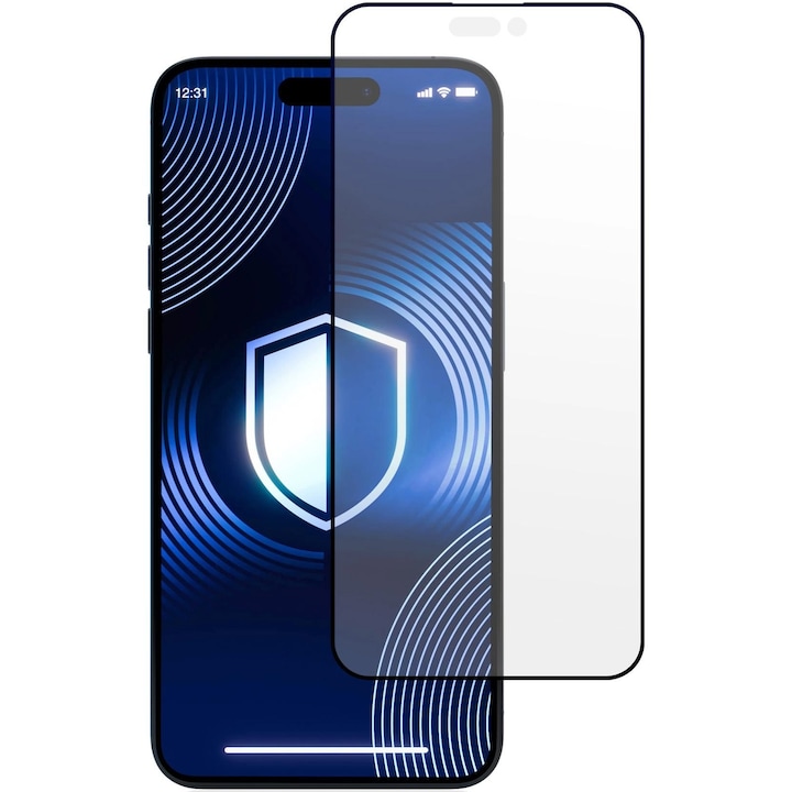 Folie de protectie 3mk HardGlass Matt Max™ pentru iPhone 16 Pro, Negru