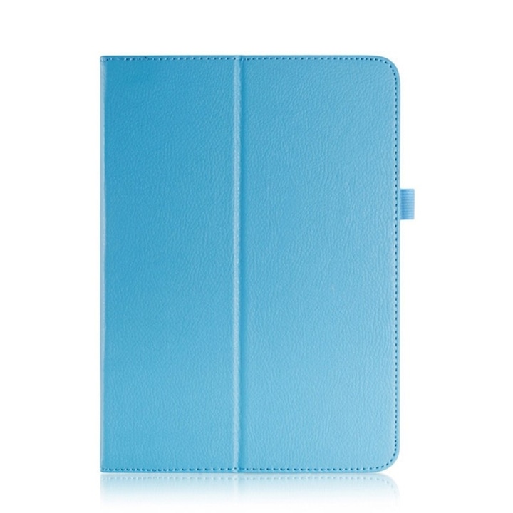 Husa pentru iPad Pro 11 (2018), albastra, piele ecologica, cu suport, textura Litchi