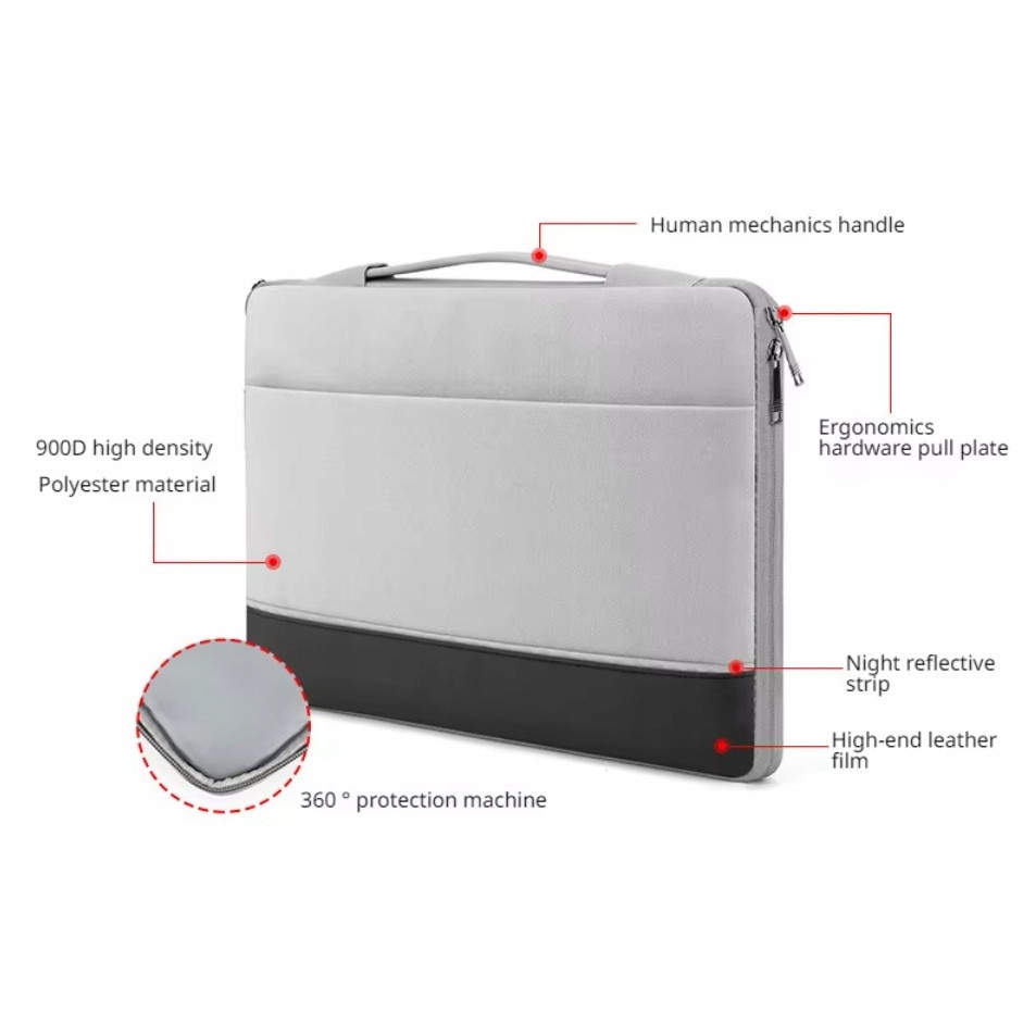 Geanta laptop universala, 36x25,5x2,5cm, protectie apa, 5 buzunare, pentru Macbook, Notebook, Ultrabook 12-13,5 inch