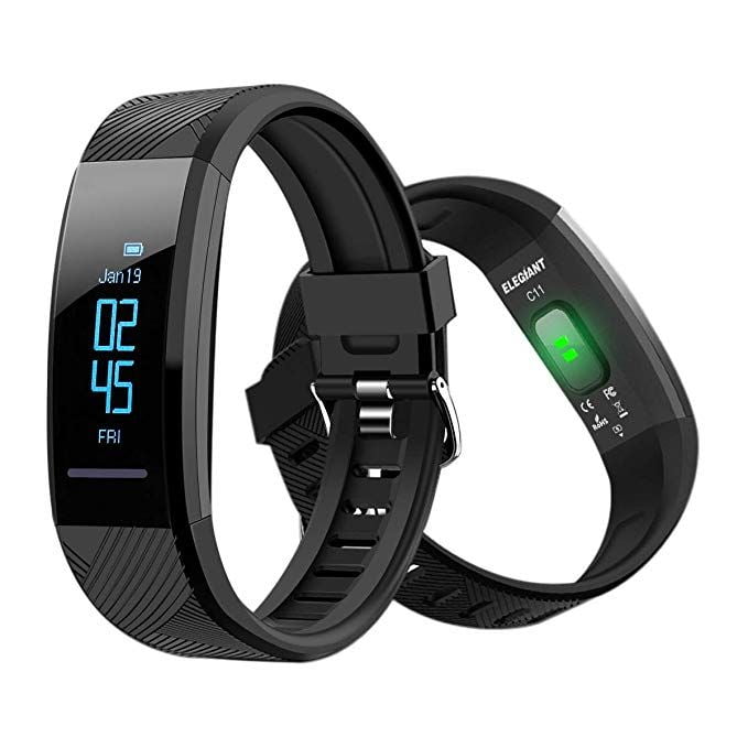 Bratara fitness Elegiant C11, HR, IP67, Silicon, Black