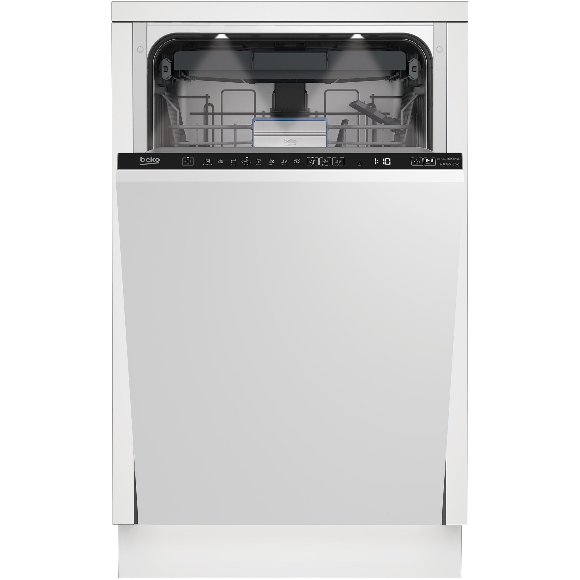 RESIGILAT: Masina de spalat vase incorporabila Beko BDIS38050Q, 10 seturi, 6 programe, 45 cm, Clasa B, AquaIntense, Fast+