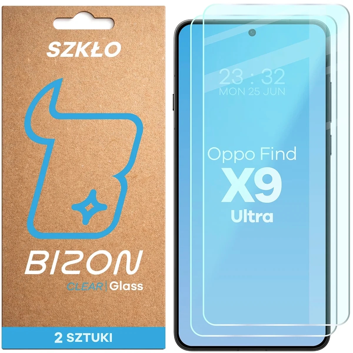 Set 2 folii sticla securizata Bizon Glass Clear Duo compatibile cu Oppo Find X9 Ultra, Transparent