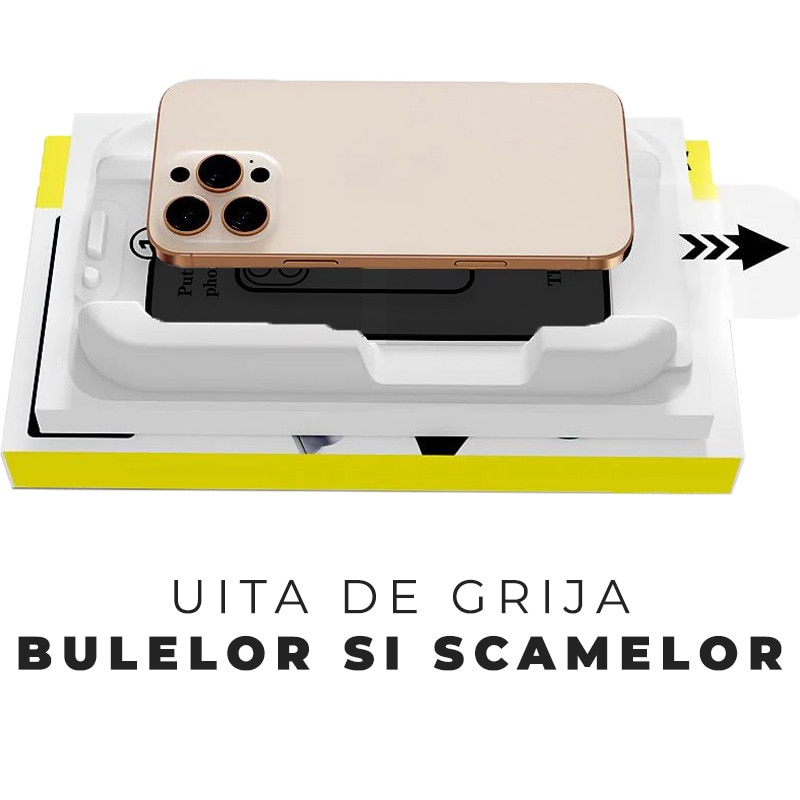 Folie Sticla Privacy pentru iPhone 16 Pro cu aplicator Daden MagicBox, Full Cover, Protectie Profesionala, Ultra Rezistenta, Calitate Premium, Margini negre