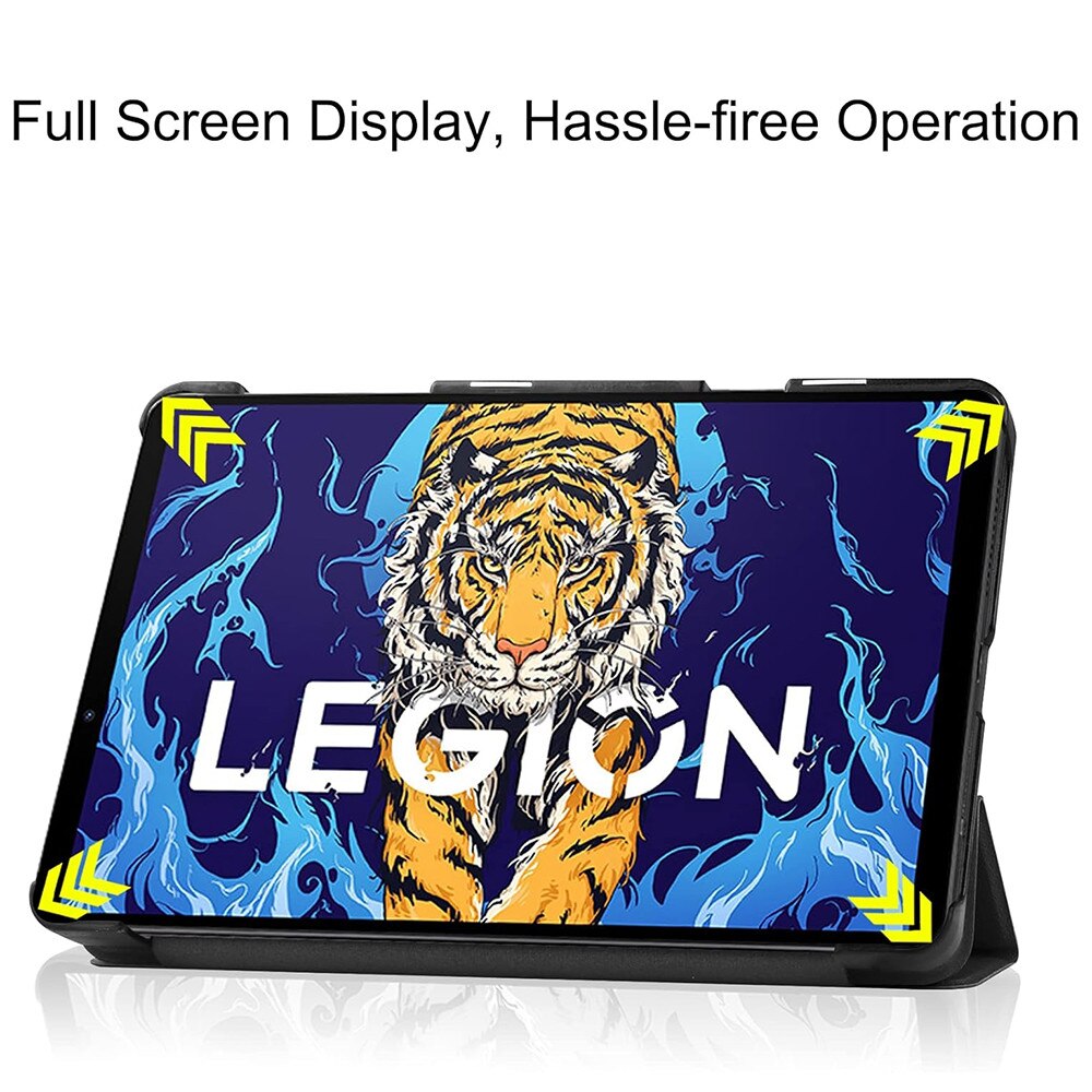 Husa pentru Lenovo Legion Tab Gen 5 Comari® EliteCover, protectie 360°, piele ecologica, bumper rigid, stand tri-fold, Negru