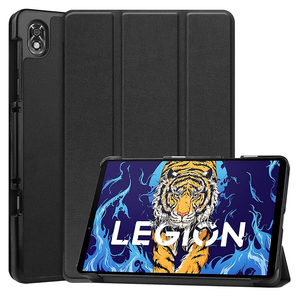Husa pentru Lenovo Legion Tab Gen 5 Comari® EliteCover, protectie 360°, piele ecologica, bumper rigid, stand tri-fold, Negru