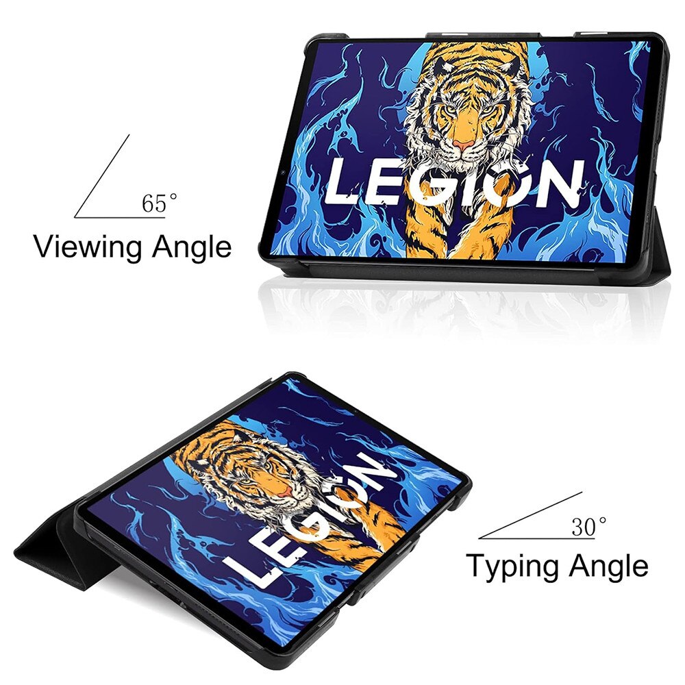 Husa pentru Lenovo Legion Tab Gen 5 Comari® EliteCover, protectie 360°, piele ecologica, bumper rigid, stand tri-fold, Negru