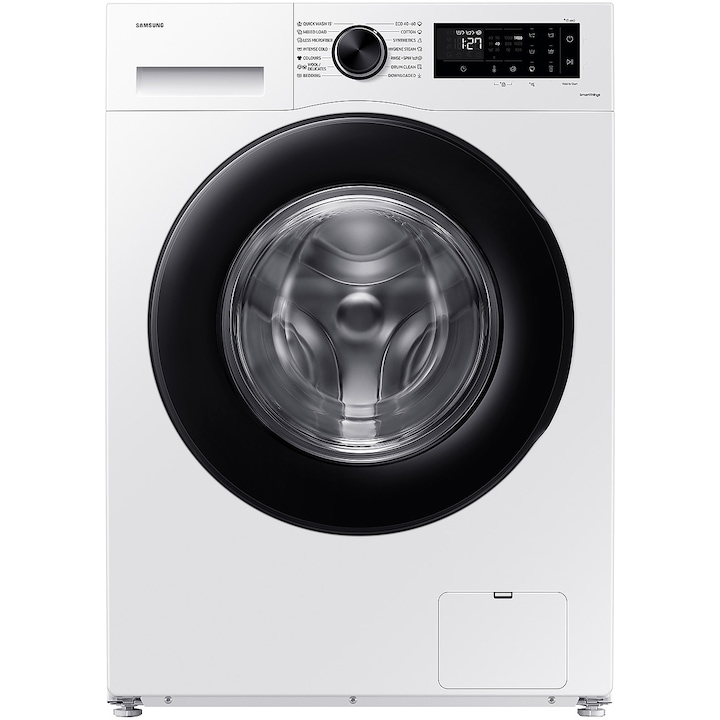 RESIGILAT: Masina de spalat rufe Samsung WW80CGC04DAELE, 8 kg, 1400 RPM, Clasa A, Motor Digital Inverter, Eco Bubble, WiFi SmartThings, AI Energy, Alb