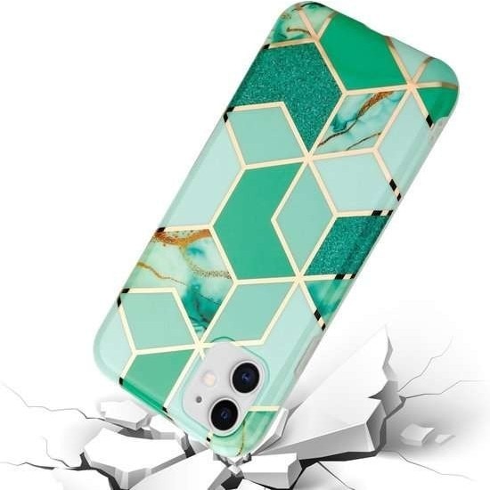 Husa protectie pentru Samsung S10E Soft IMD TPU Marble Geometric Verde