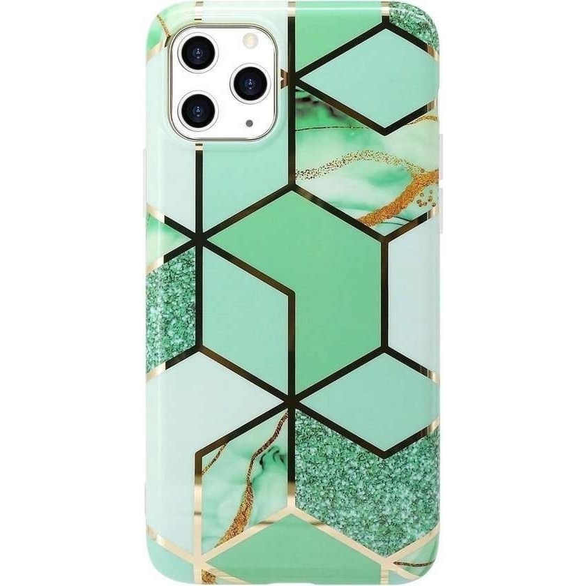Husa protectie pentru Samsung S10E Soft IMD TPU Marble Geometric Verde