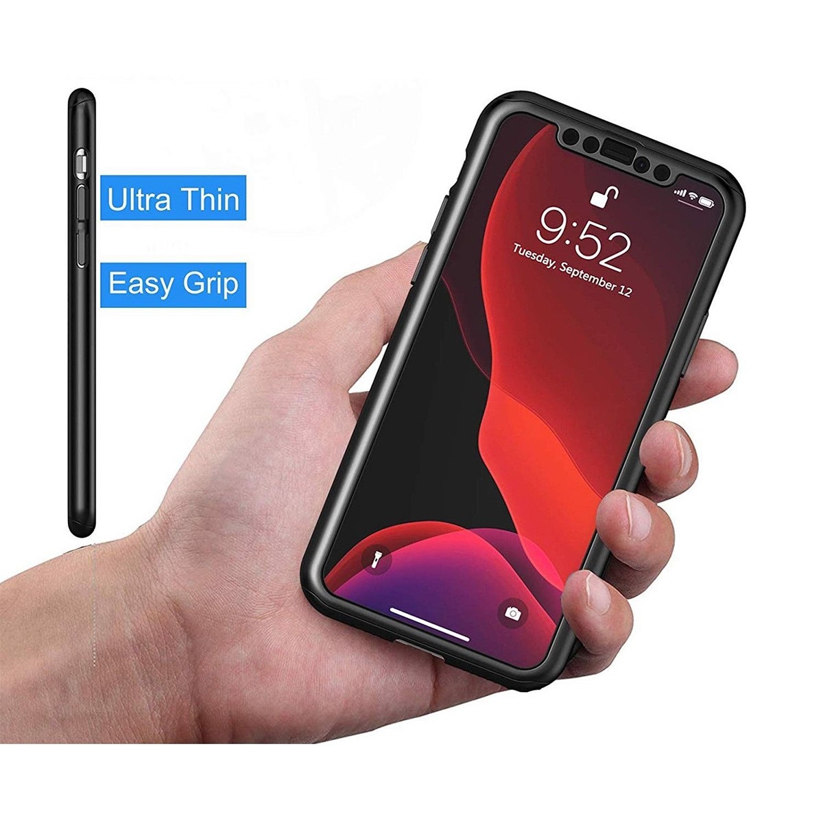 Husa Xiaomi Mi 10/Mi 10 Pro Full Cover 360 Negru, Folie de protectie inclusa