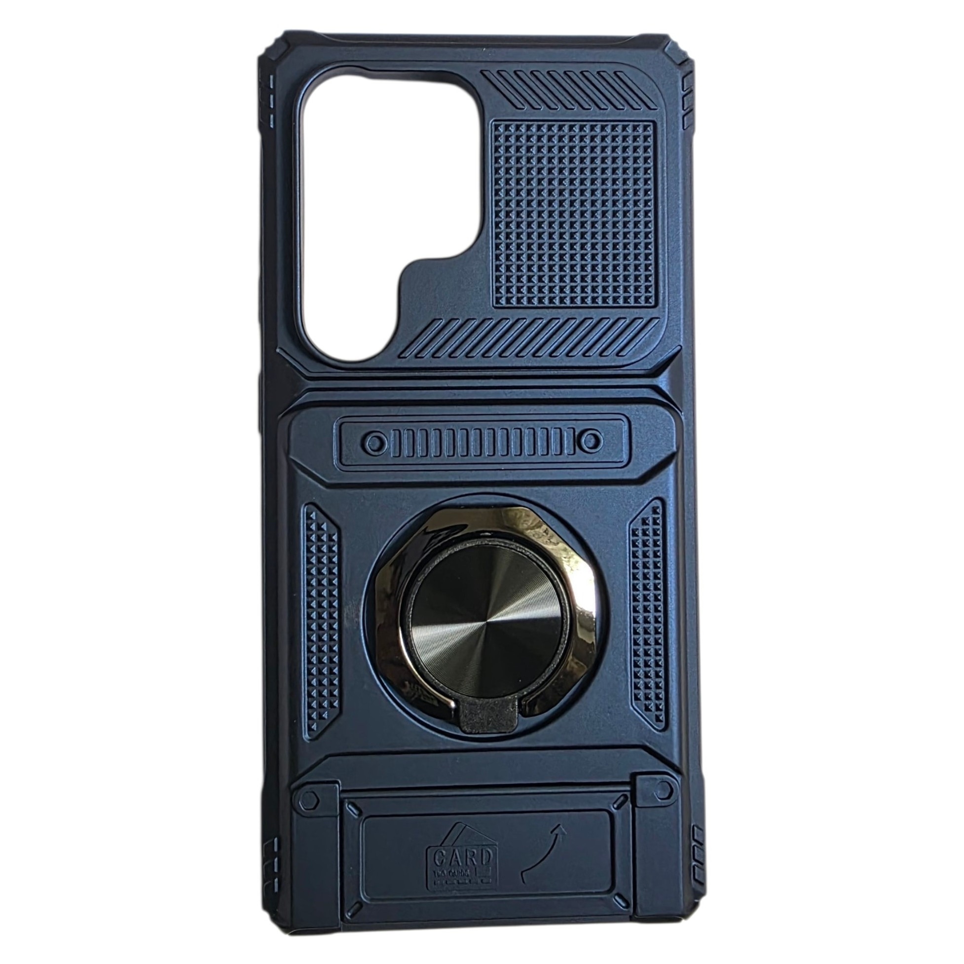 Husa Pentru Samsung Galaxy S25 Ultra Antishock Premium cu Ring Magnetic Rotativ si Slot Card, PC + TPU, Protectie 360°, Anti-Alunecare, Suport Stand, Albastra