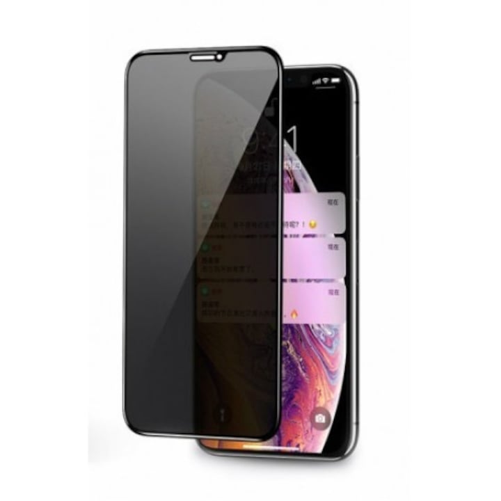 Folie sticla securizata Flippy compatibila cu Realme GT2 Pro, Full Glue, Privacy, Negru