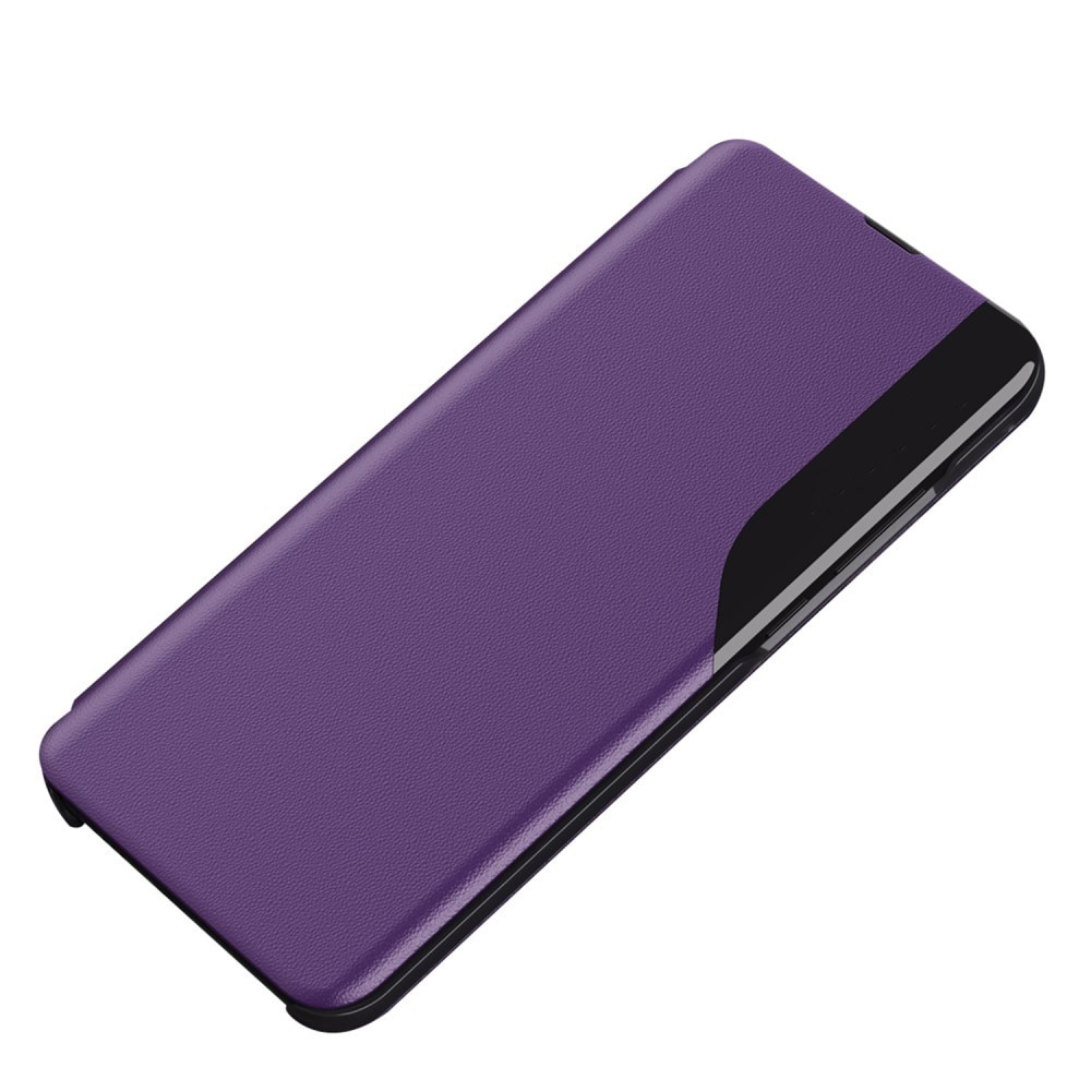 Husa carte Smart Look compatibila cu Samsung Galaxy A55, Slim Flip, Window View, High-Class Design, Piele eco, Mov