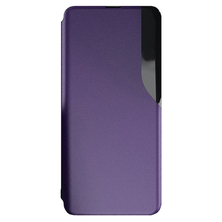 Husa carte Smart Look compatibila cu Samsung Galaxy A55, Slim Flip, Window View, High-Class Design, Piele eco, Mov