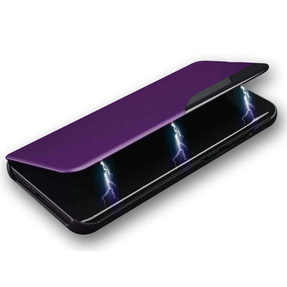 Husa carte Smart Look compatibila cu Samsung Galaxy A55, Slim Flip, Window View, High-Class Design, Piele eco, Mov