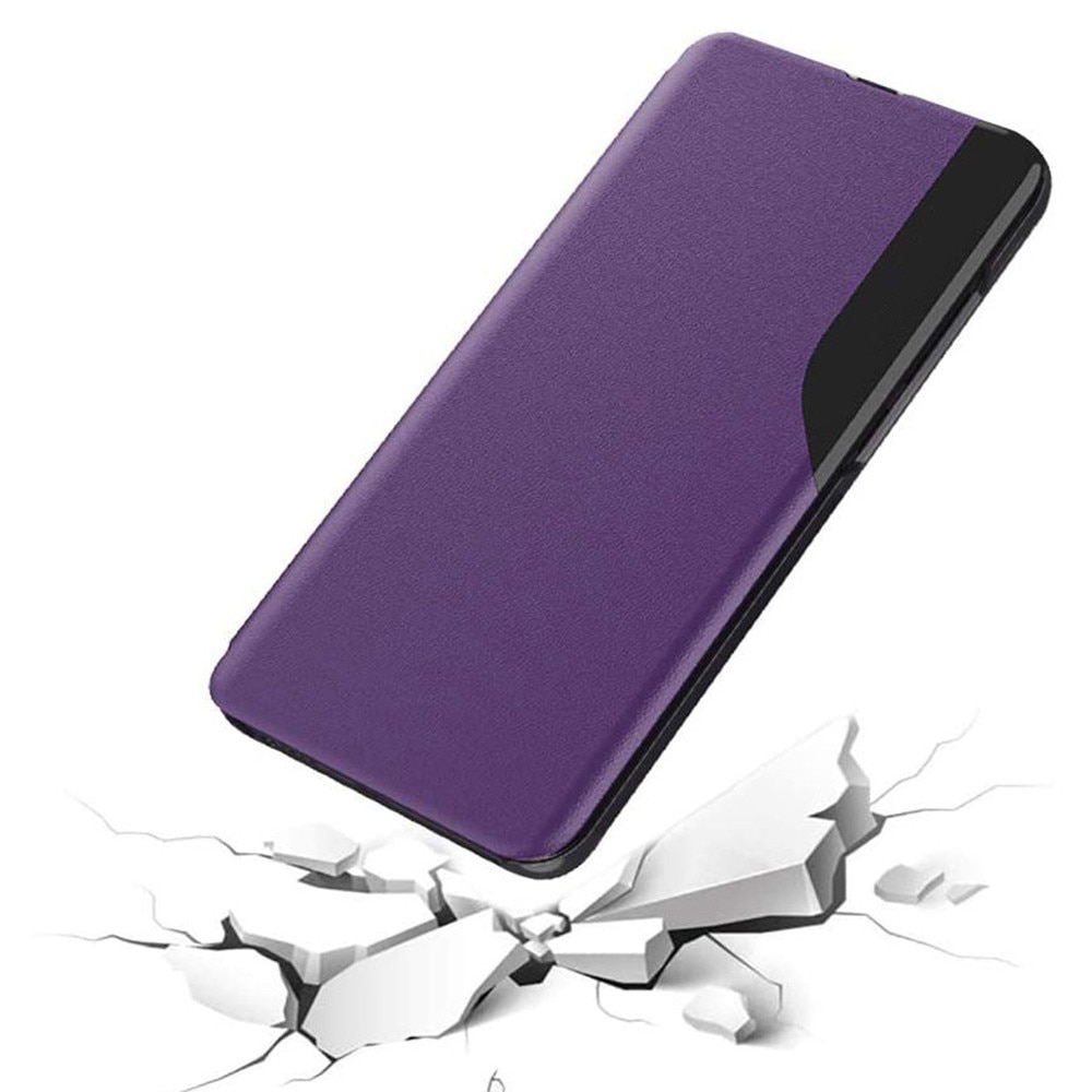 Husa carte Smart Look compatibila cu Samsung Galaxy A55, Slim Flip, Window View, High-Class Design, Piele eco, Mov