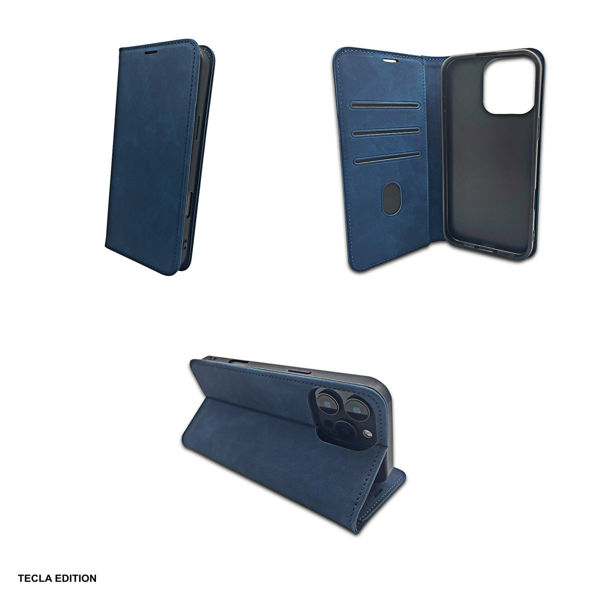 Husa Smart Suede pentru Samsung Galaxy A57 5G, tip carte cu inchidere magnetica, Albastru