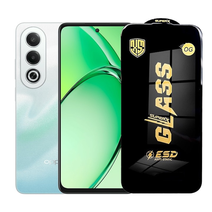 Folie de Protectie pentru Oppo K12x, Flippy, Sticla Securizata ESD, Margini Negre, Rezistenta la Zgirieturi, Antistatica, 0.35 mm, Transparenta
