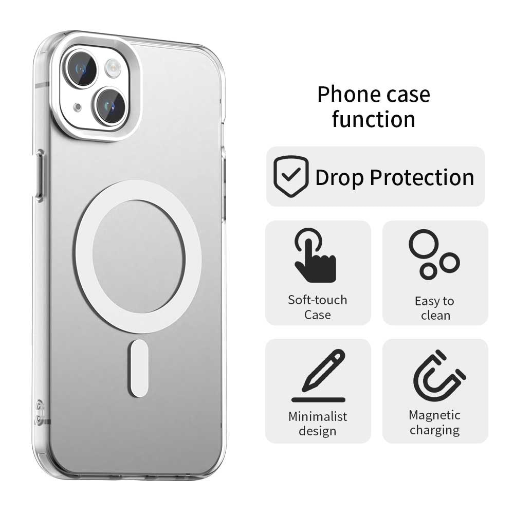 Husă Candy Case MagSafe pentru iPhone 15, alb, TPU și policarbonat