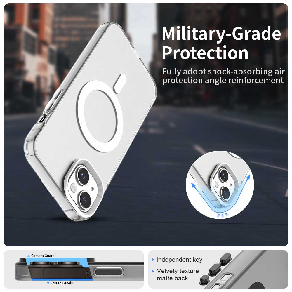 Husă Candy Case MagSafe pentru iPhone 15, alb, TPU și policarbonat
