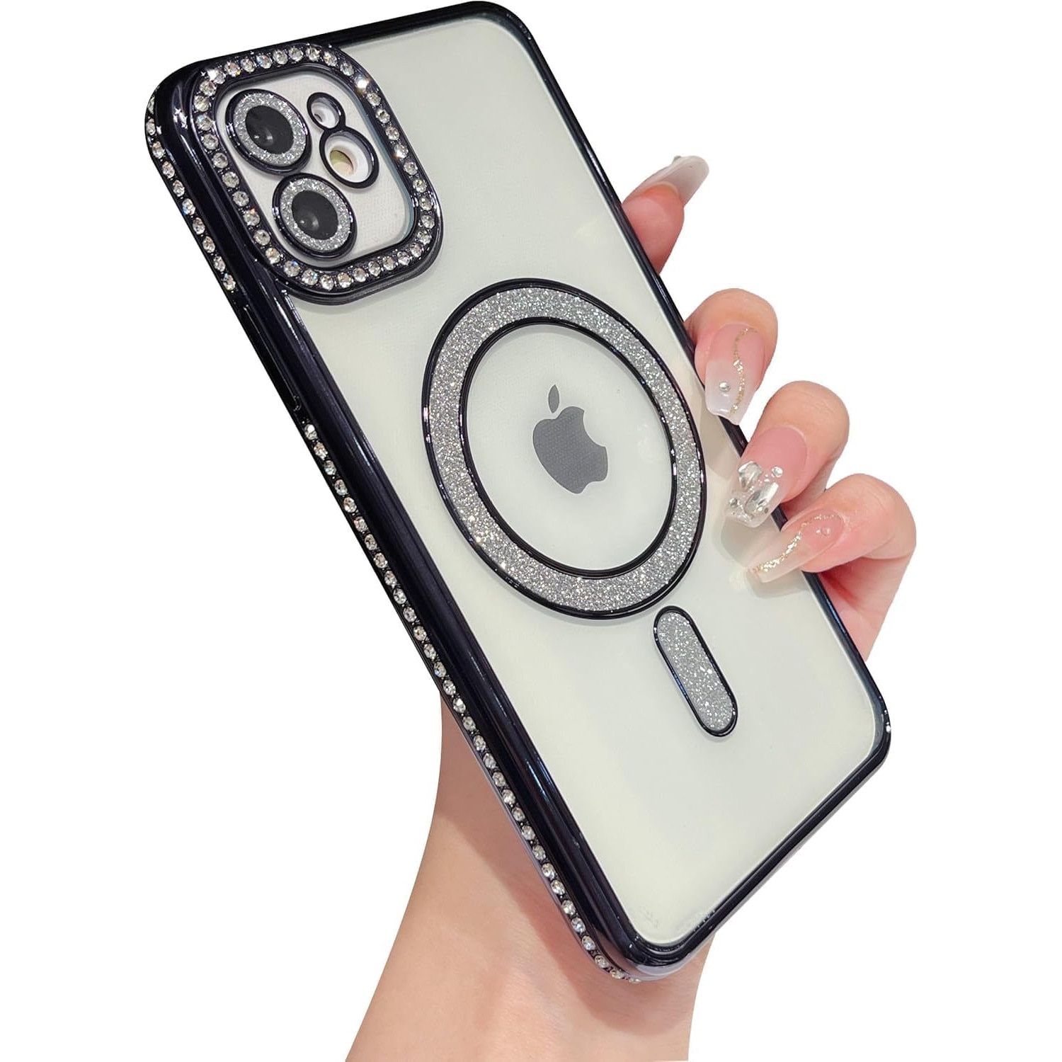 Husa Glitter Diamond compatibila cu Xiaomi Redmi 15C, Negru electric