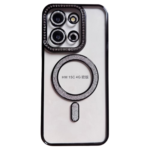 Husa Glitter Diamond compatibila cu Xiaomi Redmi 15C, Negru electric