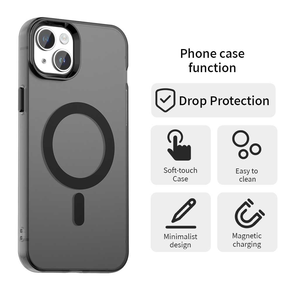 Husă Candy Case pentru iPhone 15, Negru, material TPU/Policarbonat, design minimalist