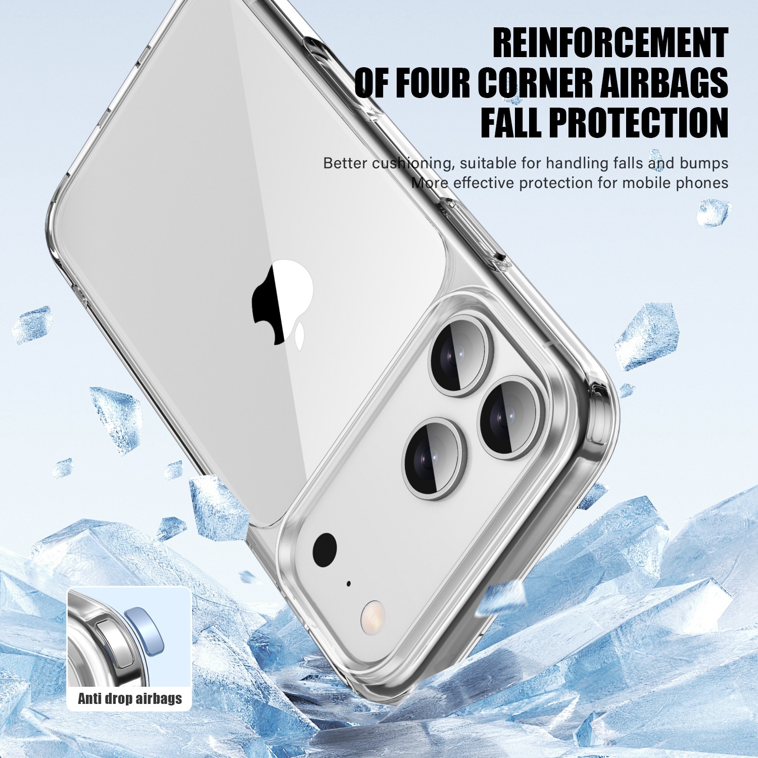 Husa de protectie MagSafe pentru iPhone 17 Pro, 6.27 inci, impermeabila, rezistenta la zgarieturi, rezistenta la caderi, protectie la impact pe patru laturi, compatibila cu MagSafe, transparenta