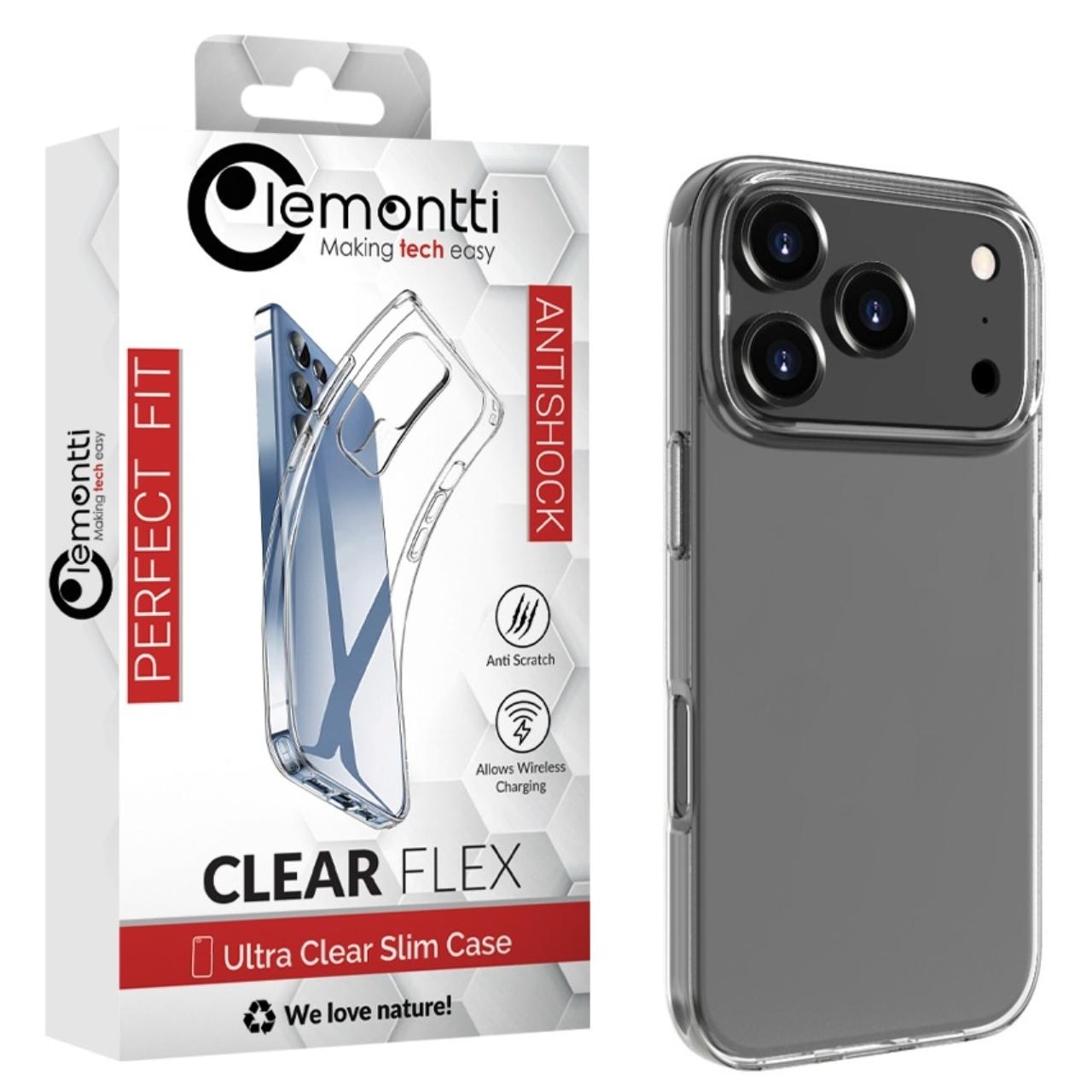 Husa de protectie Lemontti din Silicon pentru iPhone 17 Pro, Transparent