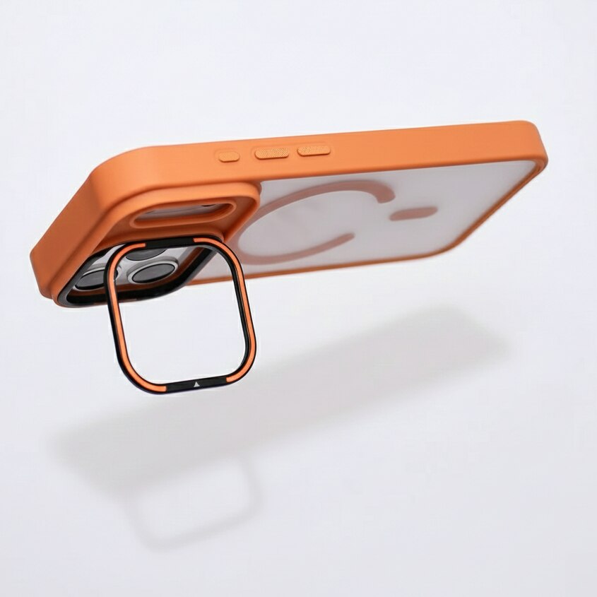 Husa pentru iPhone 17 Pro Max, ERBORD, MagSafe, portocalie, cu snur detasabil