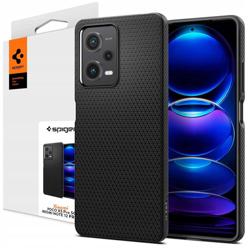 Carcasa Spigen Liquid Air compatibila cu Xiaomi Redmi Note 12 Pro / Poco X5 Pro 5G Matte Black