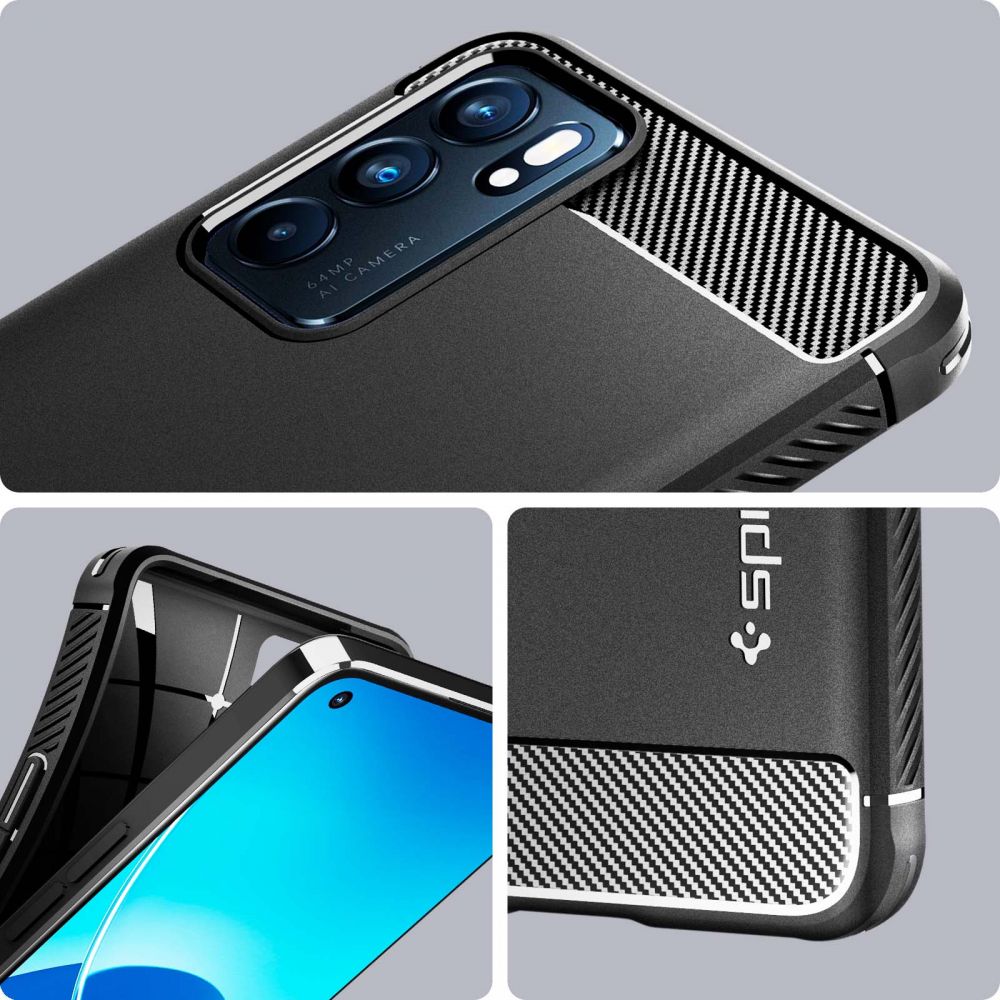 Carcasa Spigen Rugged Armor compatibila cu Oppo Reno 6 5G Matte Black
