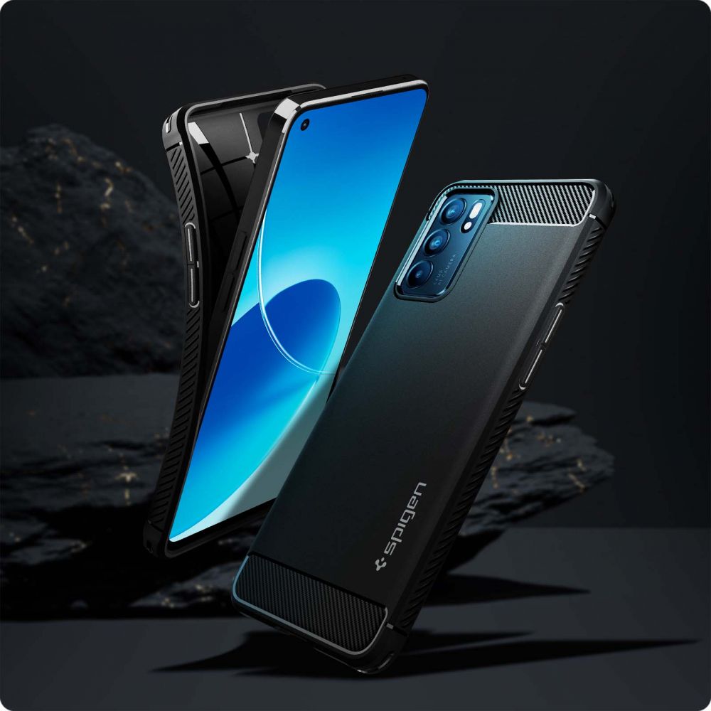Carcasa Spigen Rugged Armor compatibila cu Oppo Reno 6 5G Matte Black
