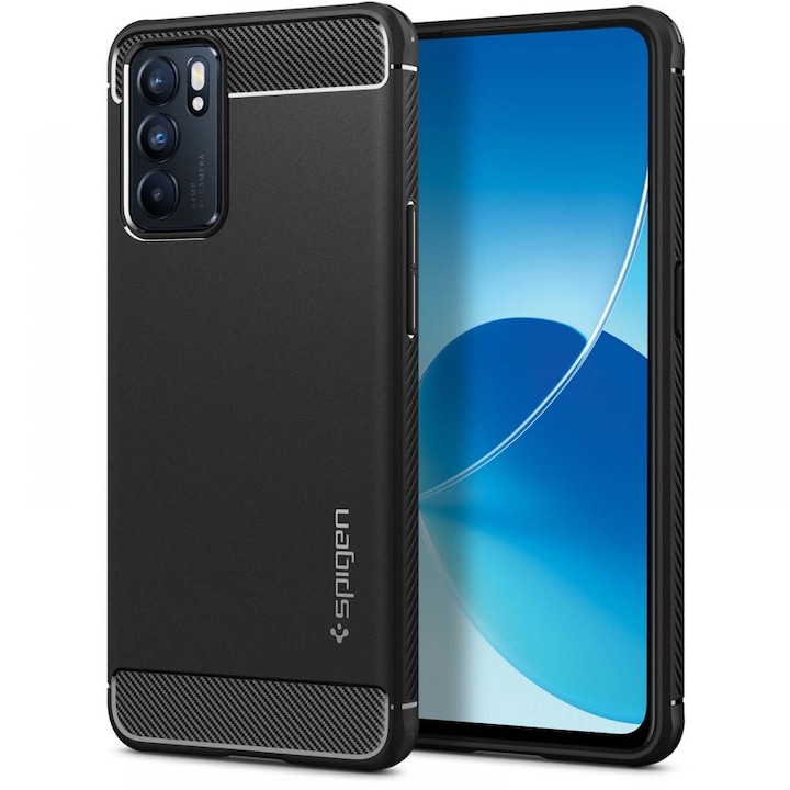 Carcasa Spigen Rugged Armor compatibila cu Oppo Reno 6 5G Matte Black