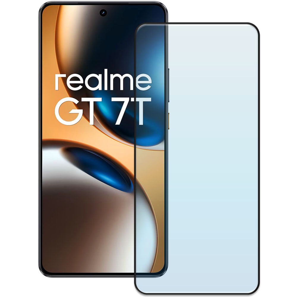 Folie din sticla securizata pentru Realme GT 7T, HAMSTERBOX Glass Shield, Protectie completa ecran, Full face, Aplicare rapida, Case Friendly, Transparenta