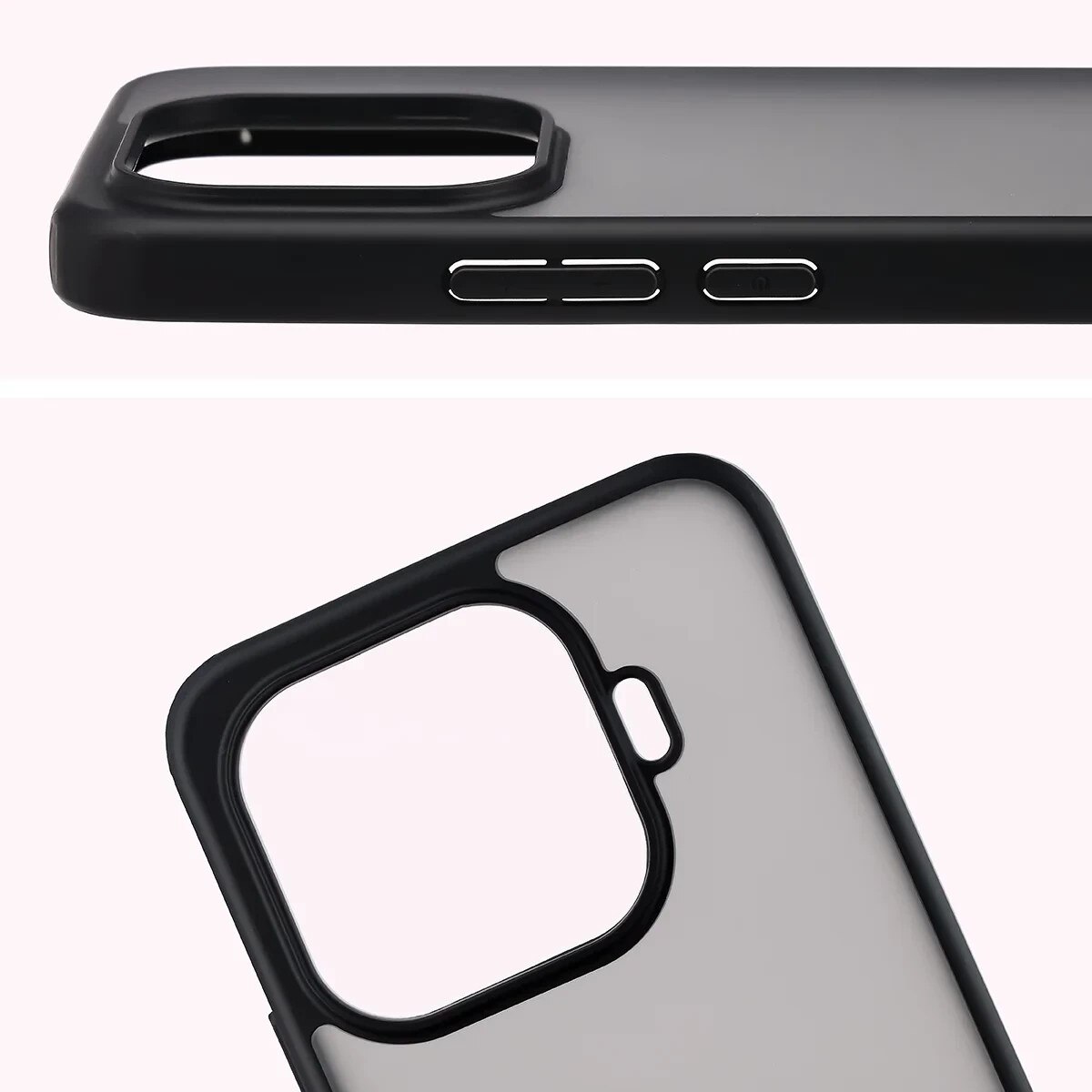 Carcasa Bizon Angelo compatibila cu Xiaomi 17T Pro, Transparent / Negru