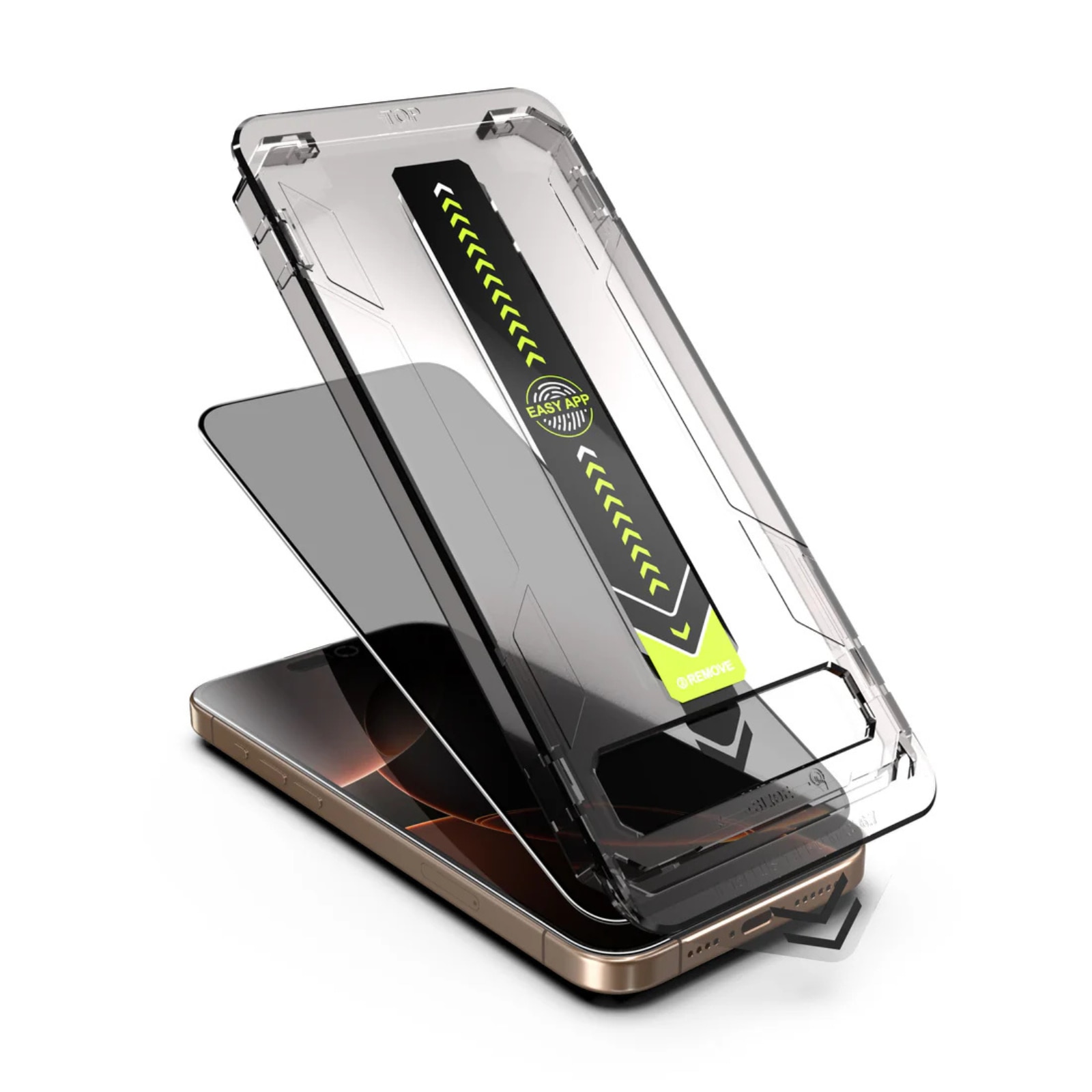 Kit Folie Sticla Privacy, Titan Dust Removal Easy App pentru iPhone 13 /13 Pro /14 / 16E/ 17E