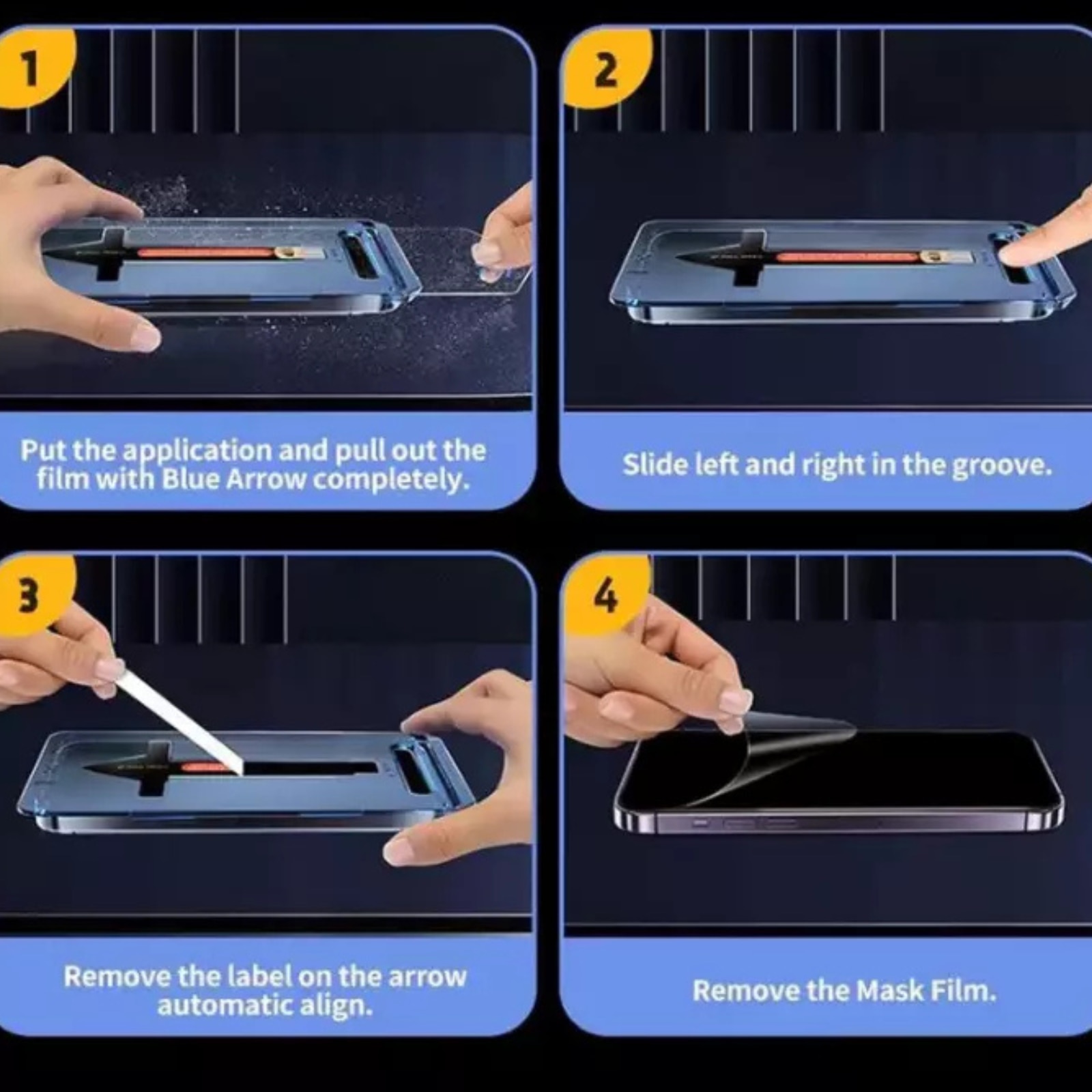 Kit Folie Sticla Privacy, Titan Dust Removal Easy App pentru iPhone 13 /13 Pro /14 / 16E/ 17E