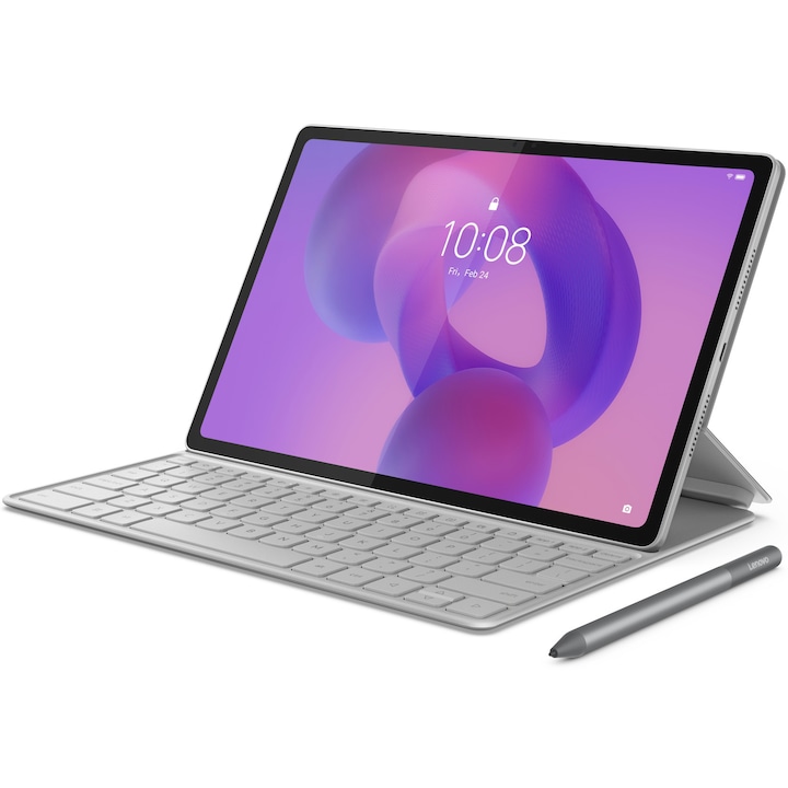 RESIGILAT: Tableta Lenovo Idea Tab Plus, 8-Core, 12.1" 2.5K (2560x1600) IPS 600nits, 12GB RAM, 256GB, Luna Grey + Lenovo® Tab Pen + Lenovo® Folio Keyboard